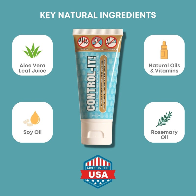 Control Natural Nail Biting & Thumb Sucking Solution | 100% Natural Kid Safe Bitter Taste Deterrent | Gentle on Skin, Teeth, Nails | Kids, Adults & Teens | 21 Consecutive Days To See Results - Image 4